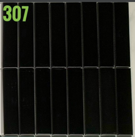 32x145mm Black Mosaic Stick Tiles