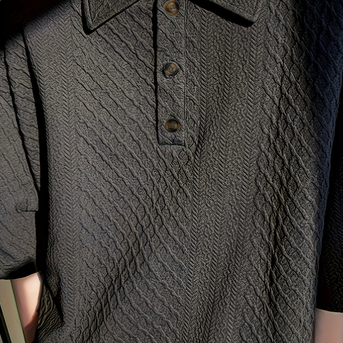 Áo Golf Nam Dáng Rộng, Họa Tiết Hình Học, Tay Ngắn