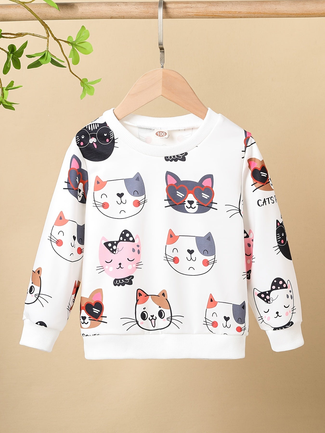 Áo nỉ nữ họa tiết mèo xinh - Hồng nhạt, trẻ trung - Daisan Mart