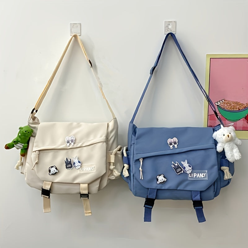 Harajuku Nylon Crossbody Bag Multi-Function Unisex Large Size