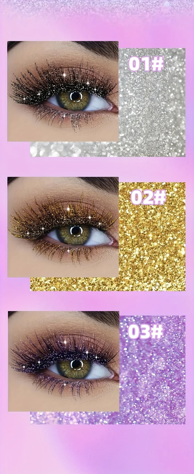Waterproof Gold Glitter Mascara - Long Lasting, Smudge-Free