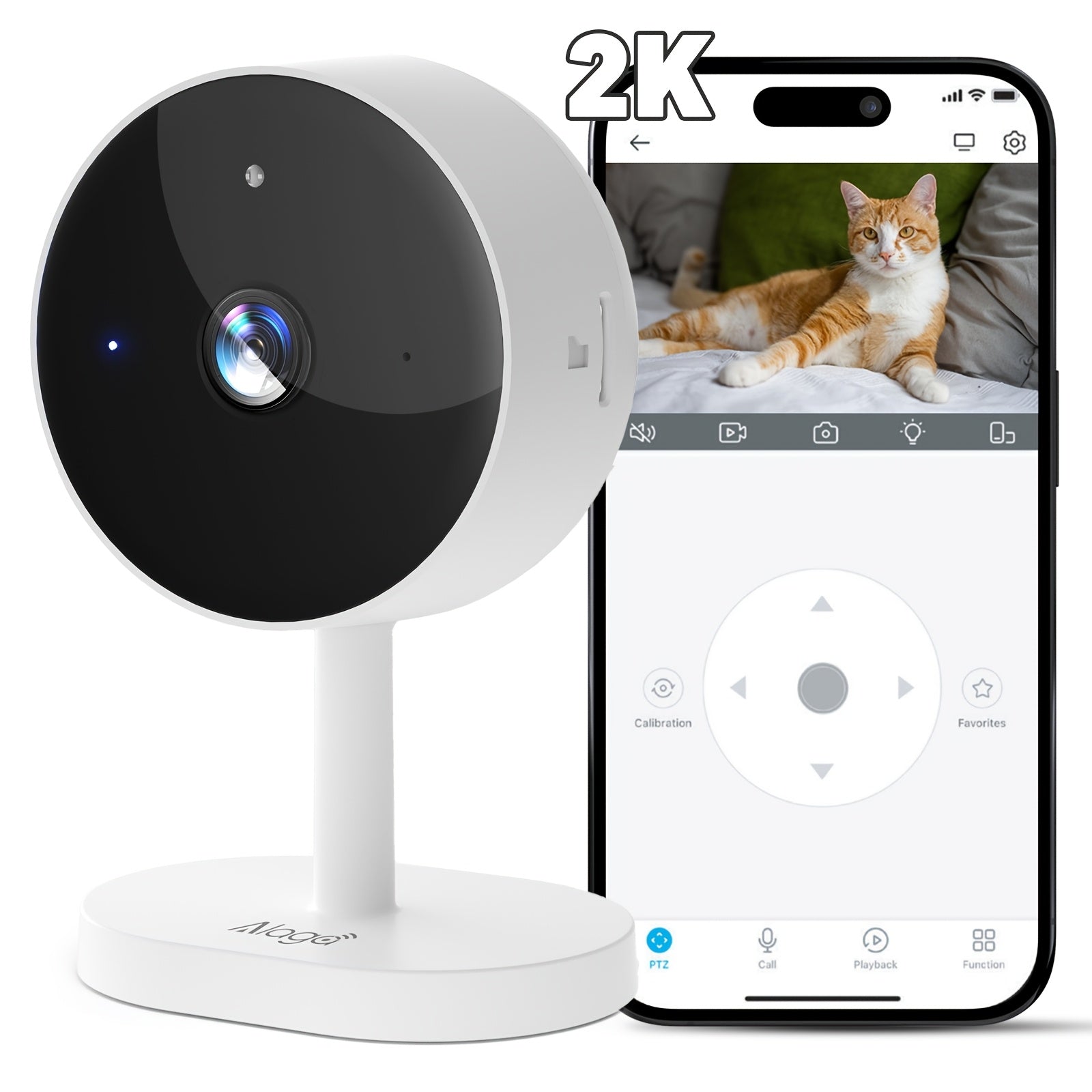 Camera Wireless Security Monitoring Home -360° Gimbal, 2K Full HD, 5G Wireless WiFi Connection, Night Vision, APP Remote Monitoring, Two-way Voice Intercom, Motion Detection, Real-time Information Alarm for Home And Commerc