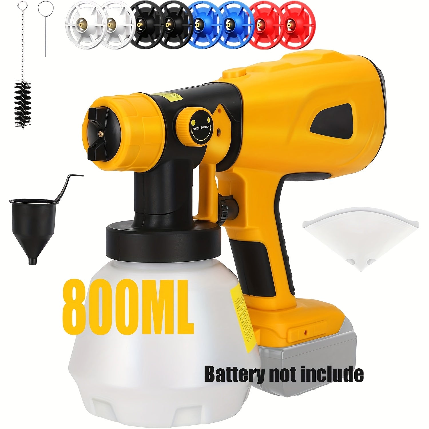 High Pressure Electric Airless HVLP Paint Sprayer with 2 Rechargeable Batteries, 33.81oz Container, Easy to Clean for House Painting Furniture Cabinets Walls Doors Car Repair DIY