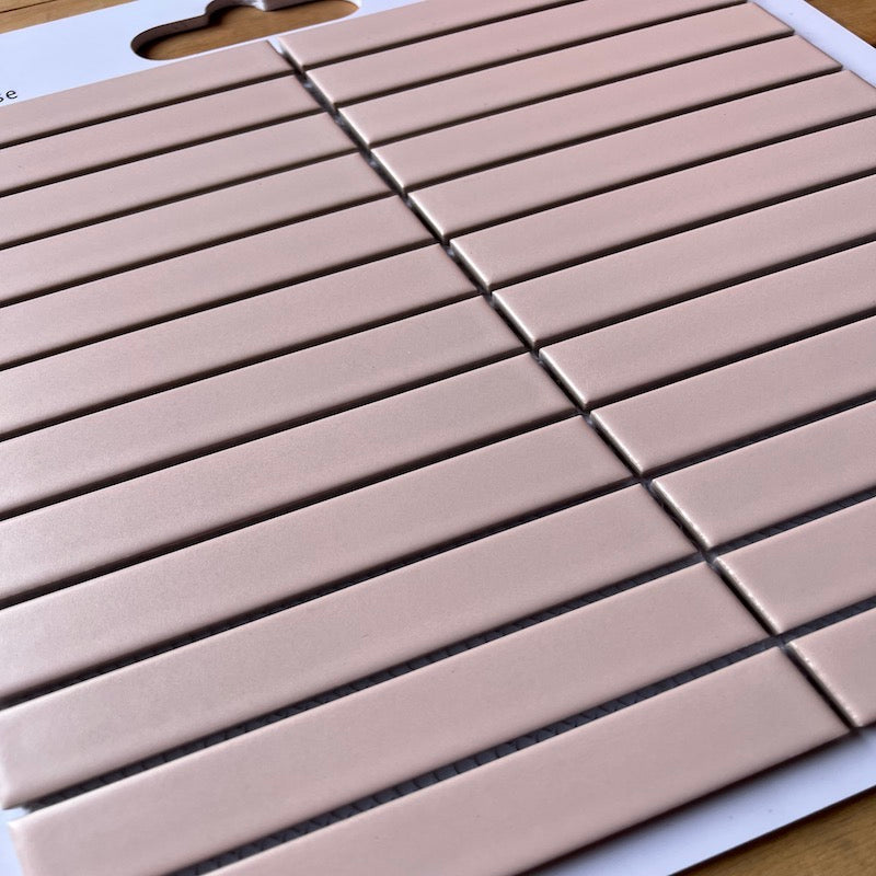 Matte pink mosaic tile 22x145mm MHT 2202M