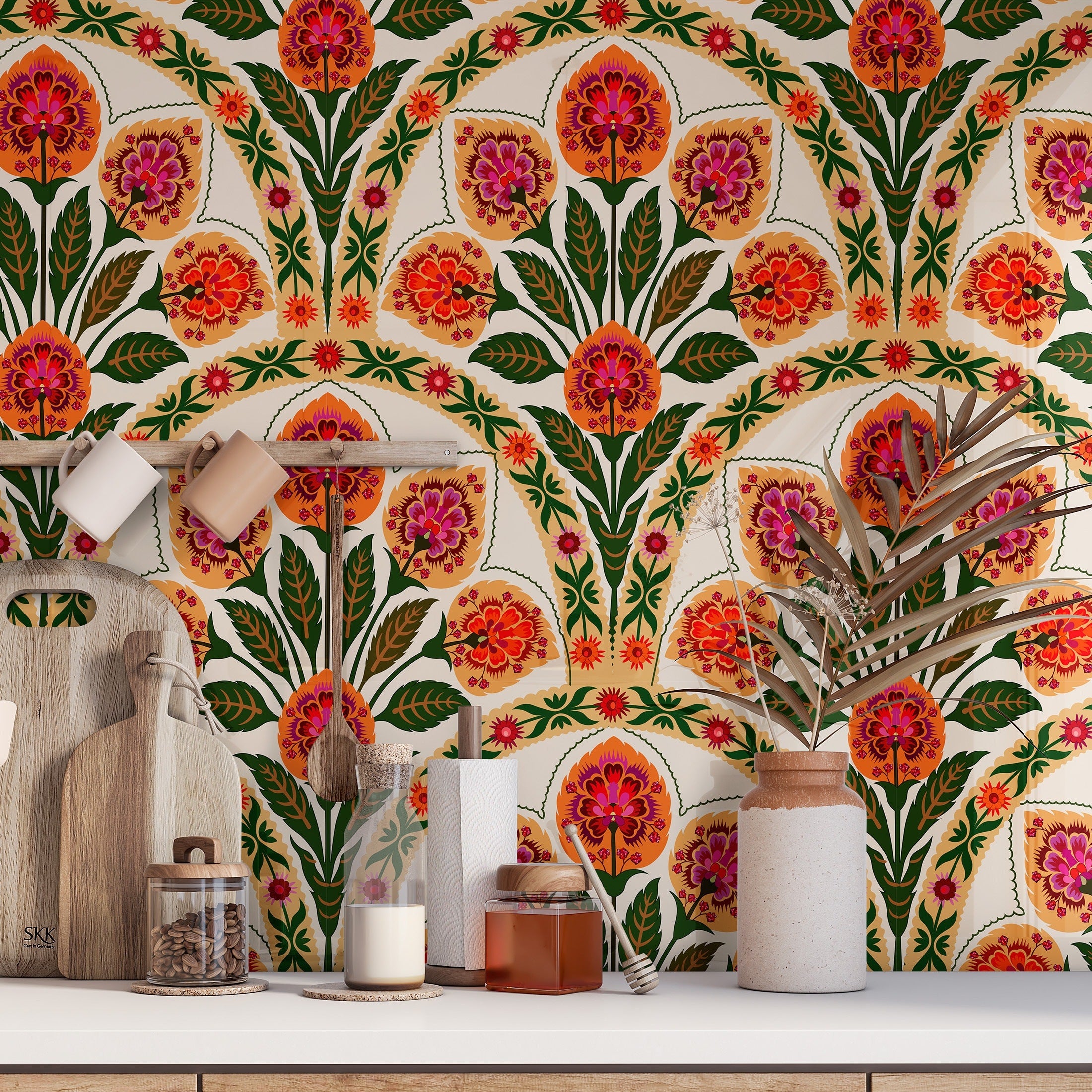 Waterproof Vintage Pattern Wallpaper 17.7x9.8ft