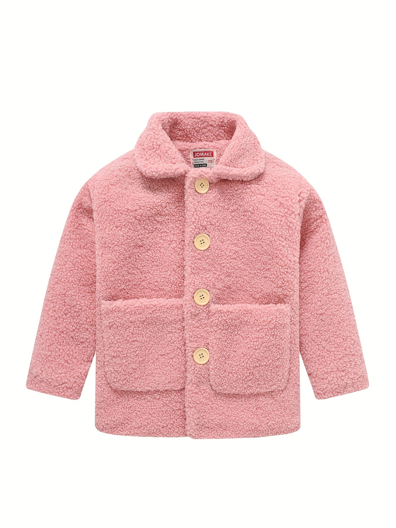 Áo Khoác Bé Gái Hồng Pastel, Lông Mềm, Phong Cách Hàn Quốc - Daisan Mart