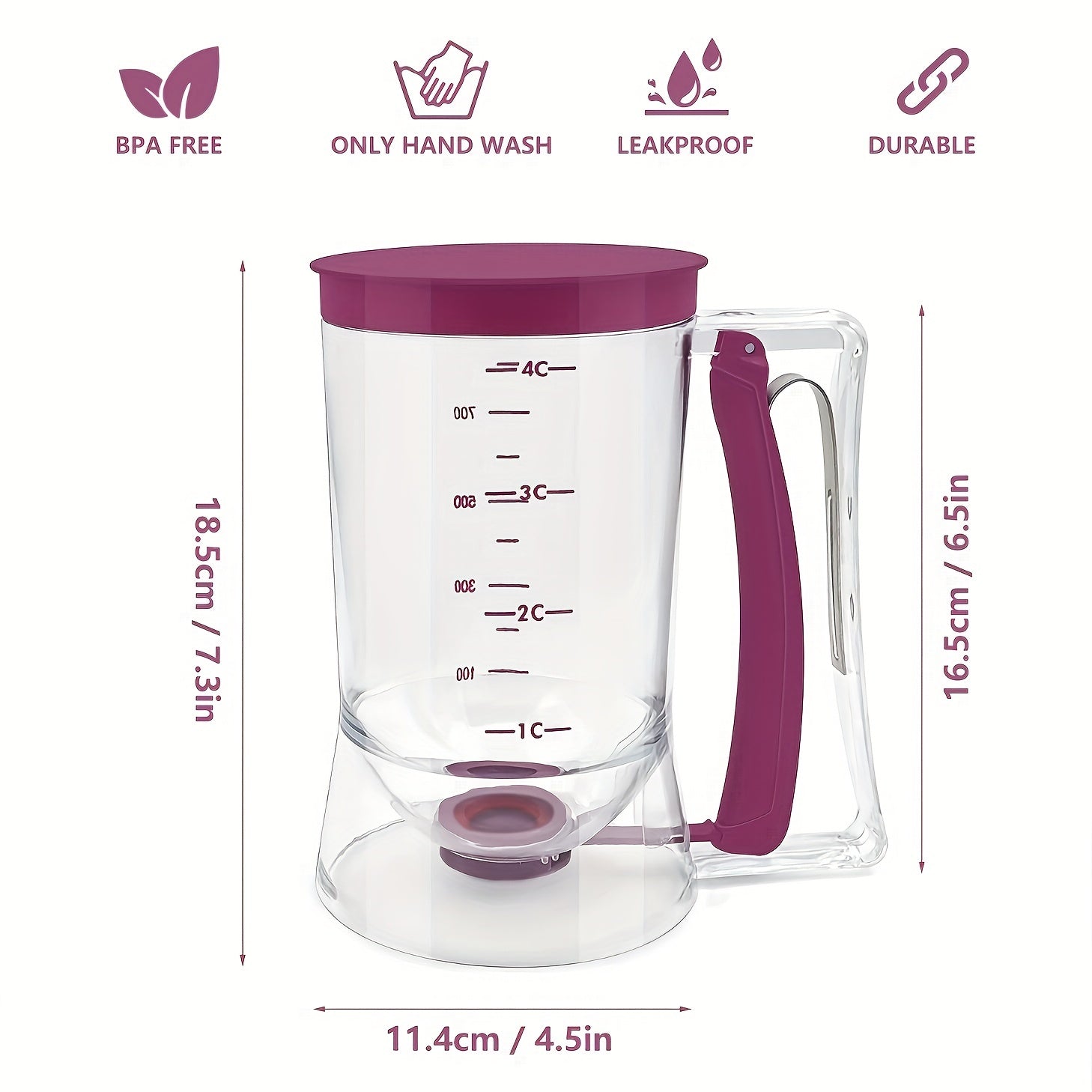 [1 件麵糊分配器] 1 件可折疊麵糊分配器 | 煎餅紙杯蛋糕麵糊分離器，適用於紙杯蛋糕、華夫餅、鬆餅粉和烘焙食品