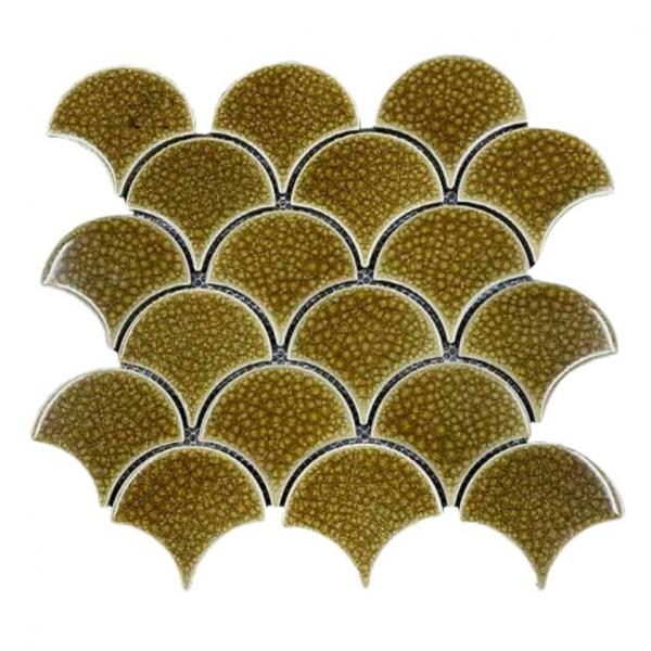 Cracked Glaze Fish Scale Mosaic Tile 90070