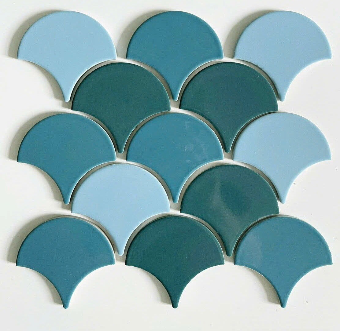 Fish Scale Mosaic Tiles Mix 4 Colors GP-FT1168B246