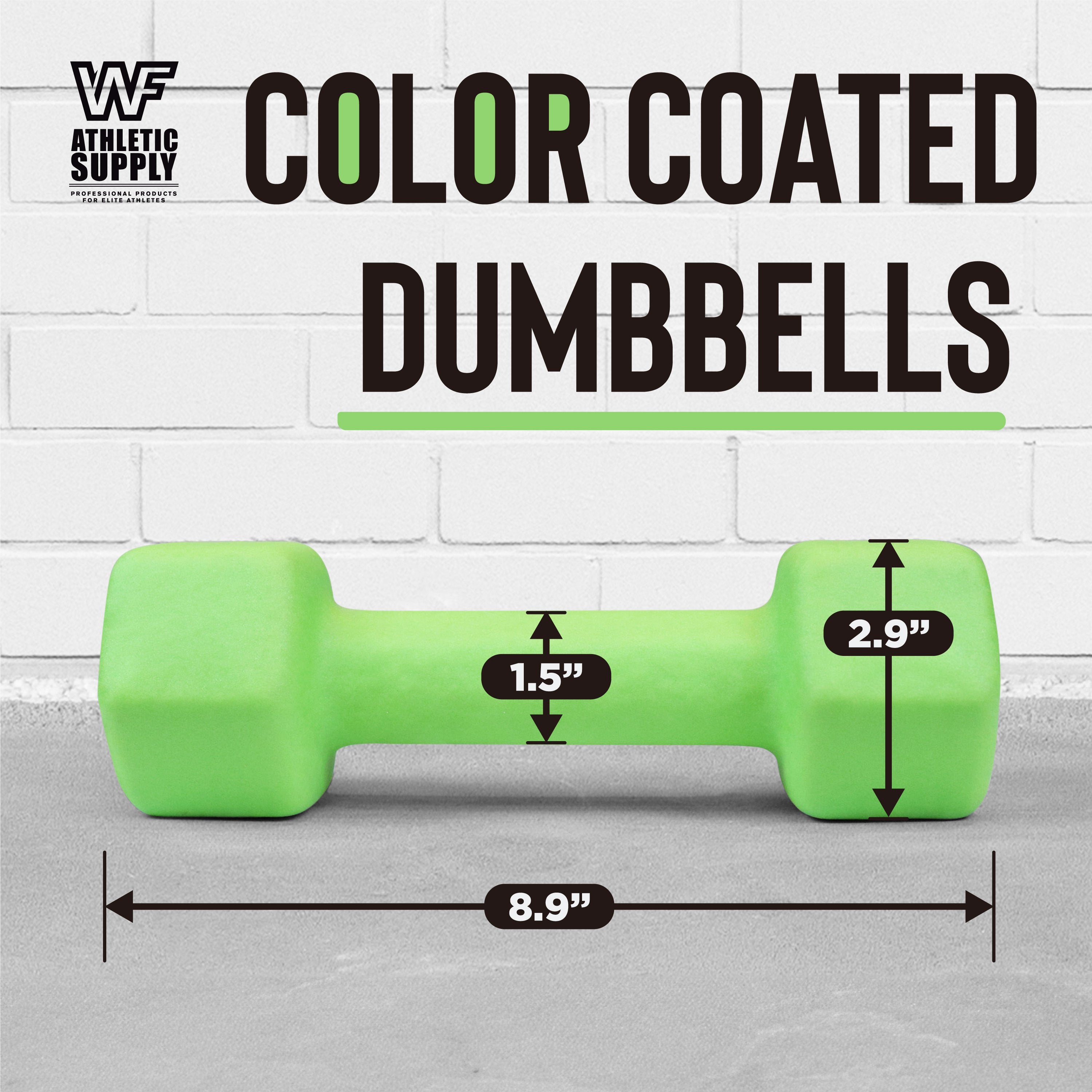 CAPHAUS Neoprene Anti-Slip Dumbbells, Hexagonal Shape