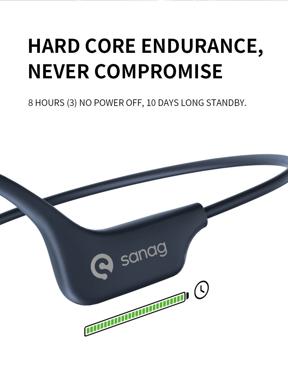 Sanag A5X True Bone Conduction Headphones - Targeting Shao Yin $100+ Bone Conduction - Daisan Mart