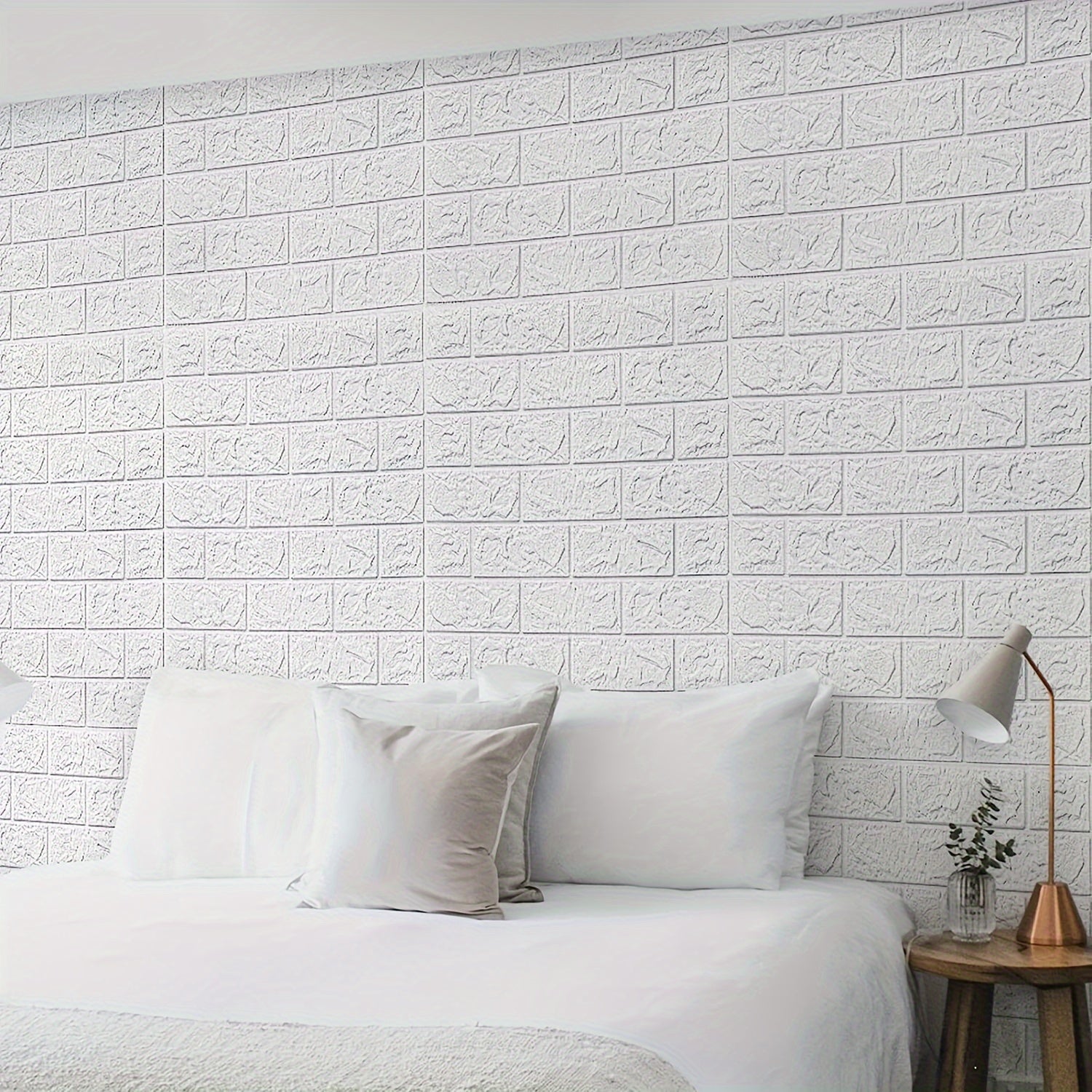 Xốp Dán Tường 3D Trắng 100 Miếng Chống Nước, Tự Dính - Daisan Mart