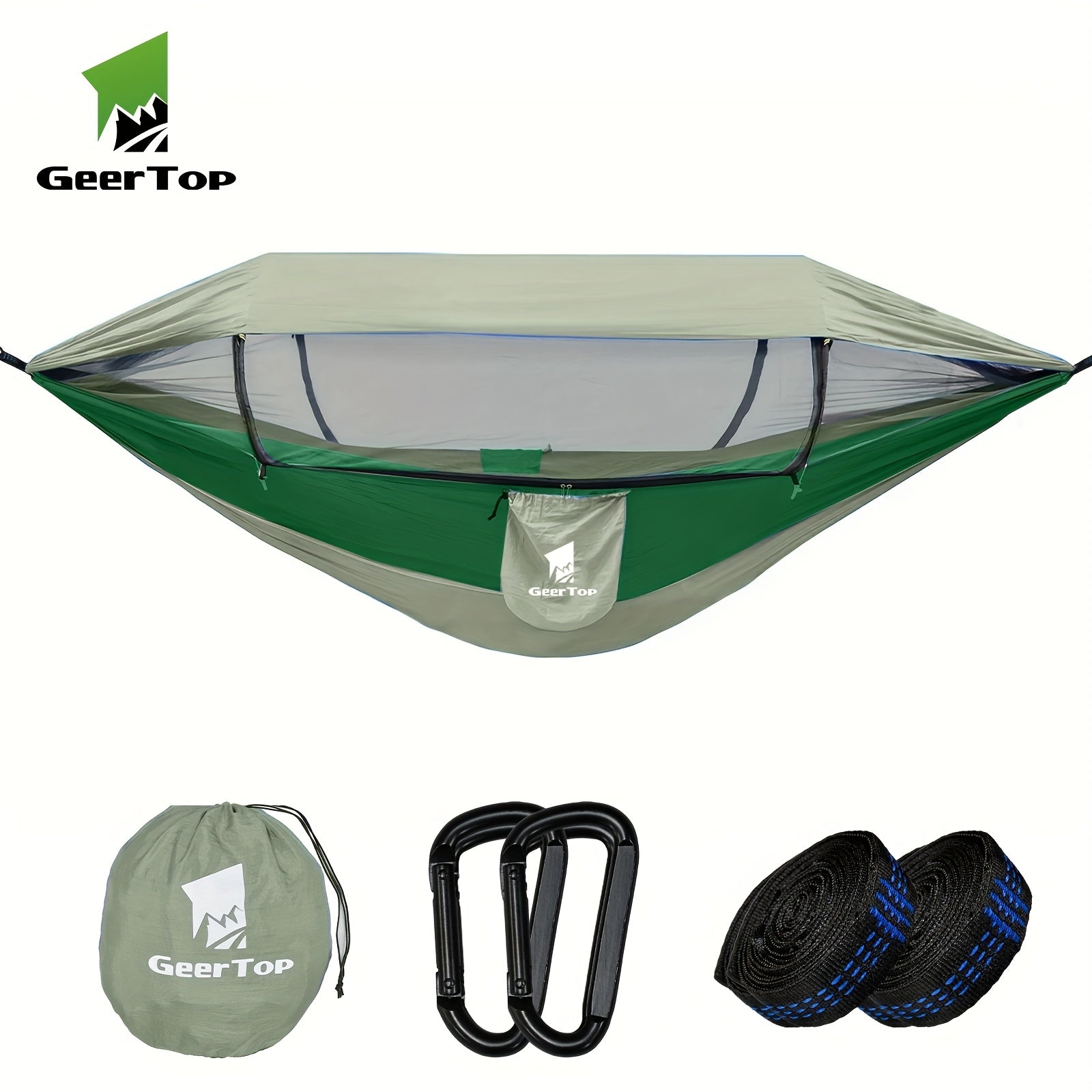 [3-in-1 Hammock] GEERTOP 3-in-1 Outdoor Hammock | Double Sleep Rest Camping Hammock with Mosquito Net Sun Shelter for Backpacking Travel Garden Park - Daisan Mart