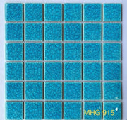 Blue crackle glazed ceramic mosaic tile 48x48mm code MHG 915
