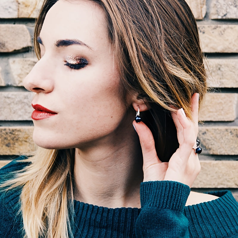 925 Silver Natural Freshwater Freshwater Pearls Drop Earrings for Women