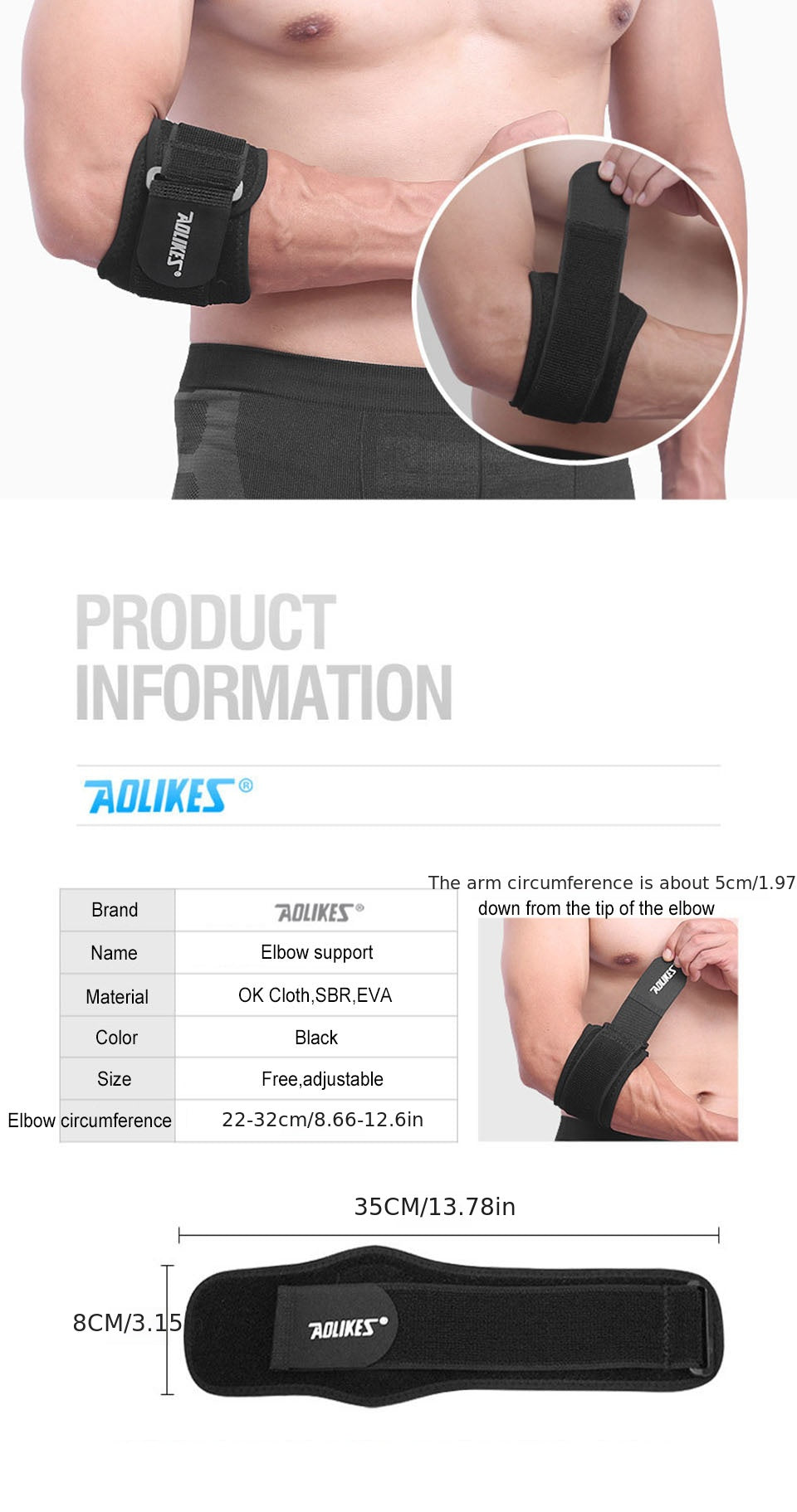 Băng Khớp Thể Thao AOLIKES - Đệm Nén Chống Trượt