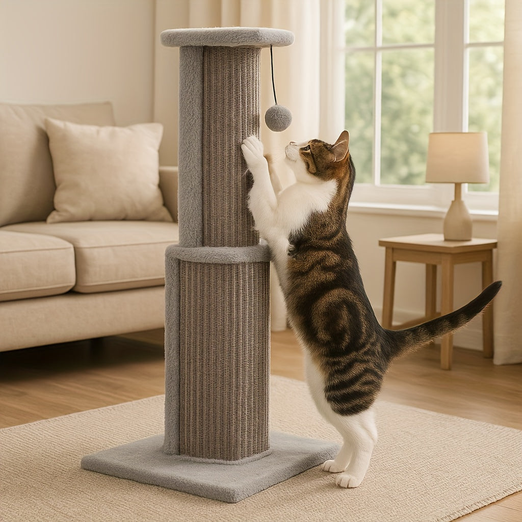 [Durable Cat Tower] Durable And Stable Multi-Level Cat Towers - 18.9"/32'' Cat Scratching Posts, Cat Trees With Hanging Balls For Active Felines, Available In Grey And Black - Daisan Mart