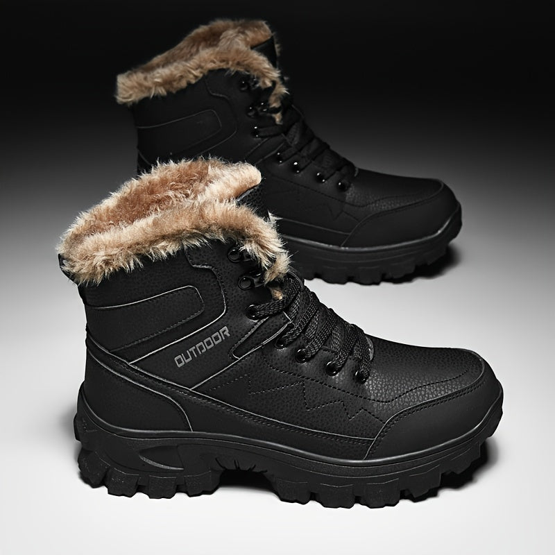 Giày Leo Núi Nam Cổ Cao Lót Lông Dày Chống Thấm