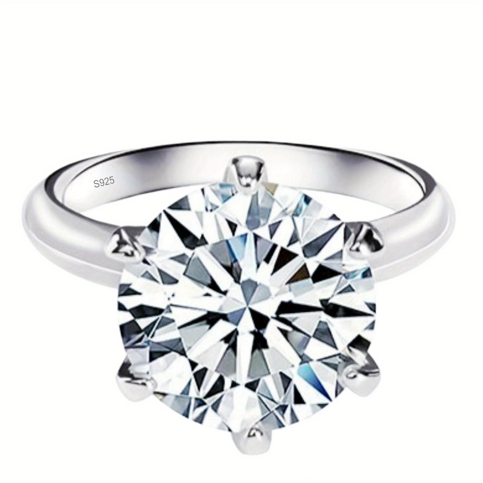 New Women'S One-Carat 925 Silver Moissanite Ring Plated with Tp950. - Daisan Mart