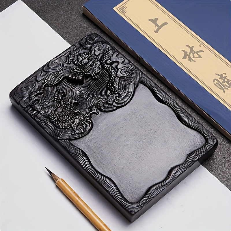 Natural Raw Stone Inkstone for Calligraphy and Ink Grinding - Traditional Writing Ink Block with Professional Ink Platform for Students and Artists - Daisan Mart