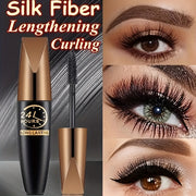 Waterproof Black Silk Fiber Mascara Long Lasting Curled Lashes