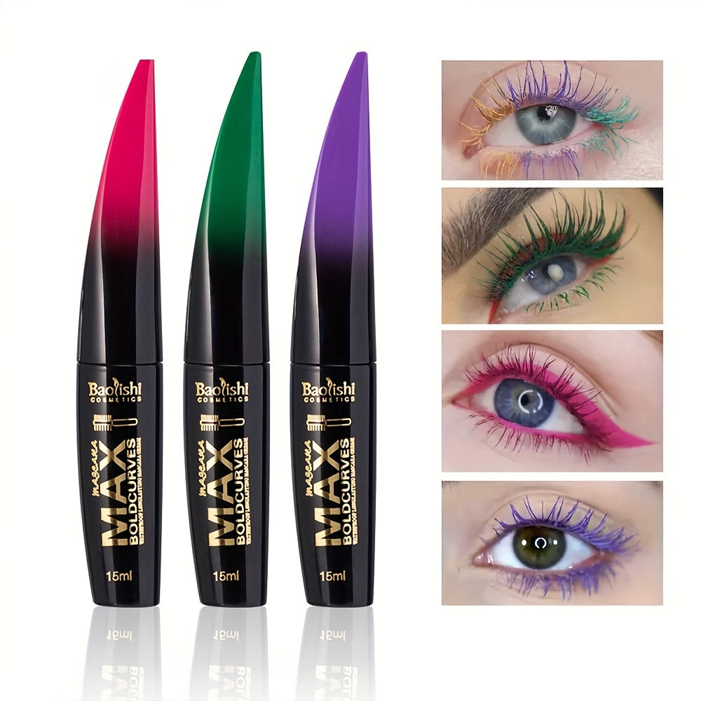 Mascara 6 Outstanding Colors - Thick Lashes, Smudge-proof, Super Long-lasting