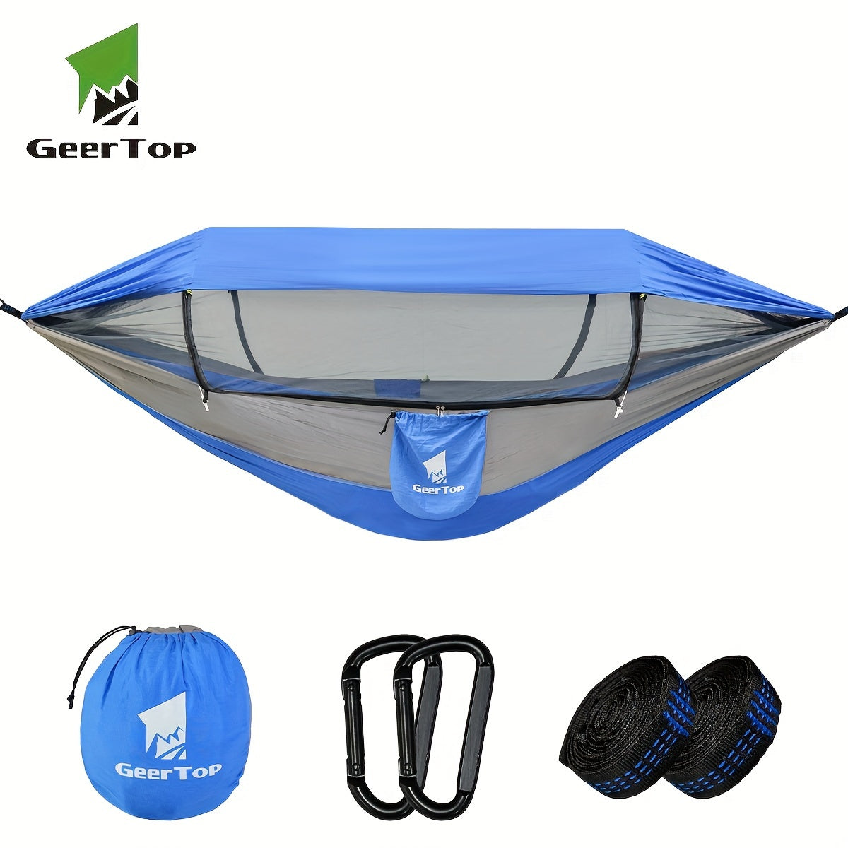 [3-in-1 Hammock] GEERTOP 3-in-1 Outdoor Hammock | Double Sleep Rest Camping Hammock with Mosquito Net Sun Shelter for Backpacking Travel Garden Park - Daisan Mart