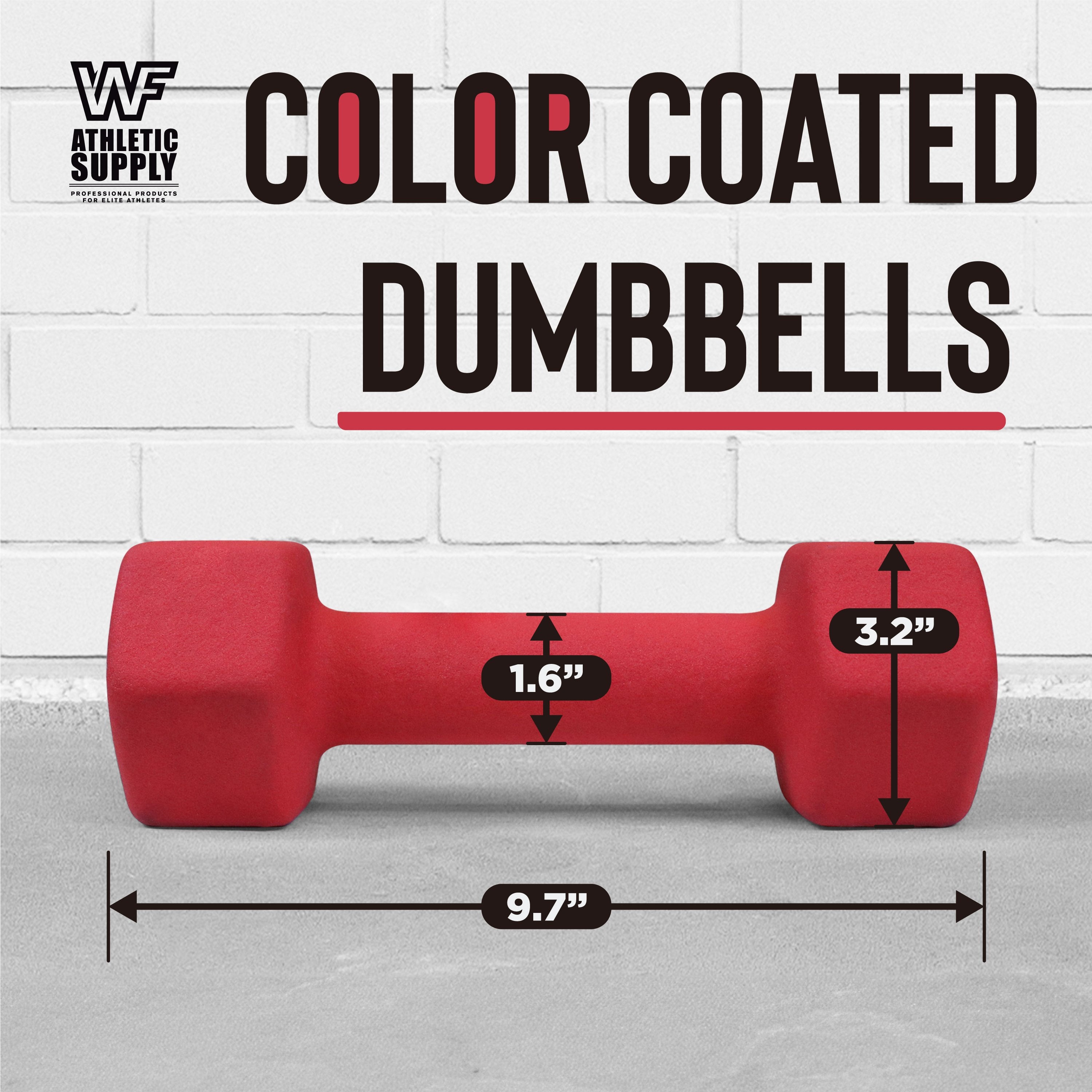 CAPHAUS Neoprene Anti-Slip Dumbbells, Hexagonal Shape
