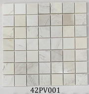 Milky white chip mosaic stone 42x42 42PV001