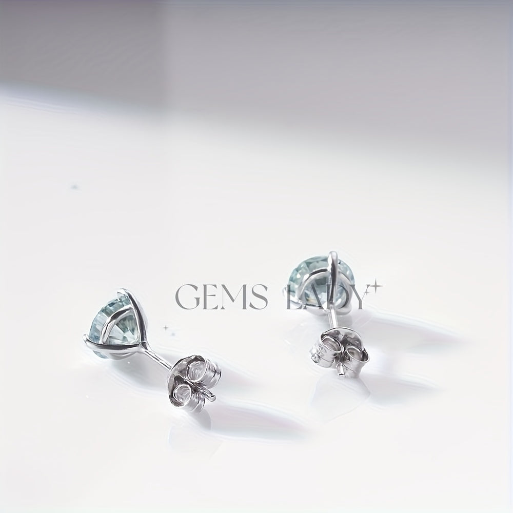 Exquisite 925 Silver 3-Claw Moissanite Shiny Earrings