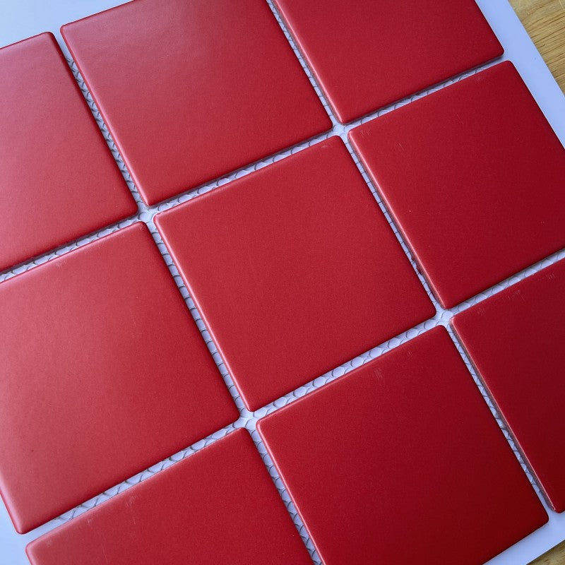 Ceramic Mosaic Tile 97x97mm Red Porcelain Glaze MHG 906