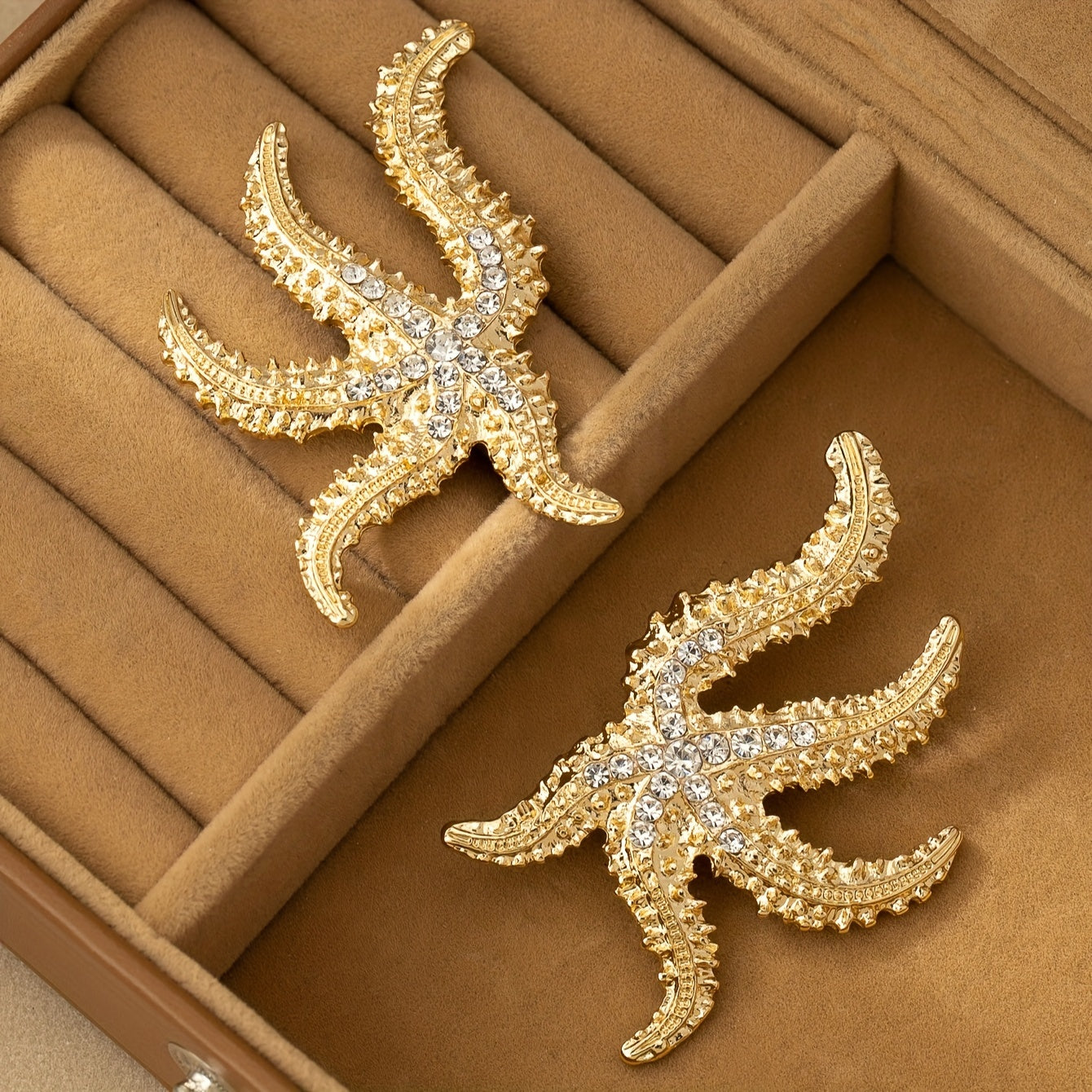 Elegant Classic Crystal Starfish Earrings for Women