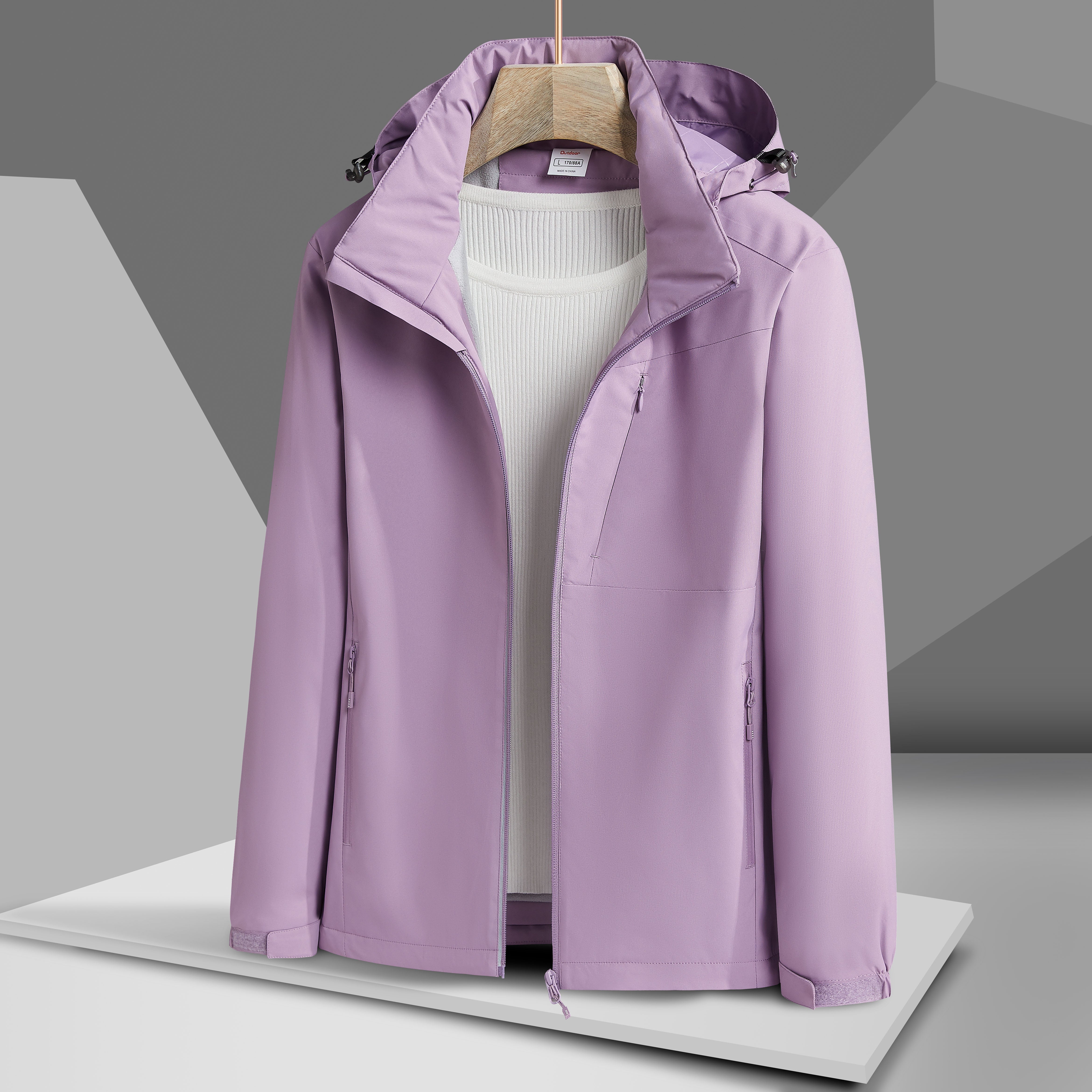 Women's Autumn Winter Windproof Fleece Lined Sports Jacket