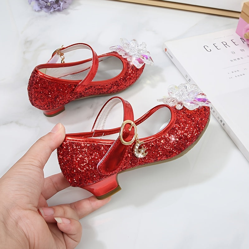 Elsa High Heels Sparkling Floral Feminine Party Shoes