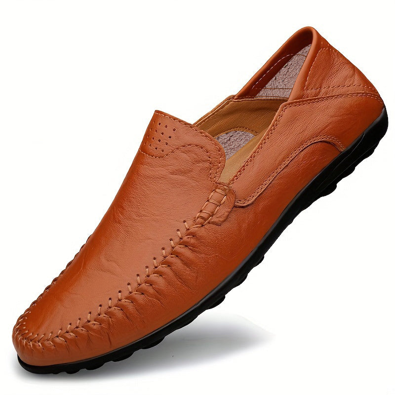 CLOHOO Men's Genuine Leather Loafers for Elegant Office