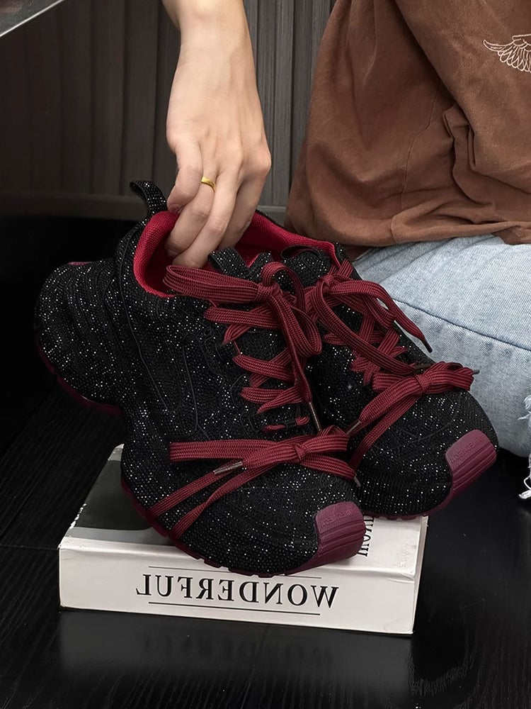 Sneaker Nữ Gypsophila Đính Đá Đế Dày Tăng Chiều Cao