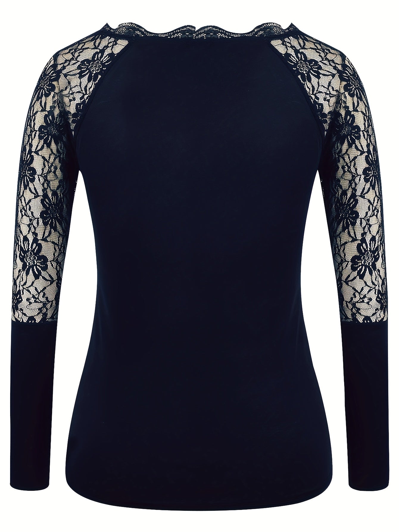 [Sexy Blouse] Sexy V Neck Lace Long Sleeve Blouse Tops | Womens Gothic Casual US - Daisan Mart