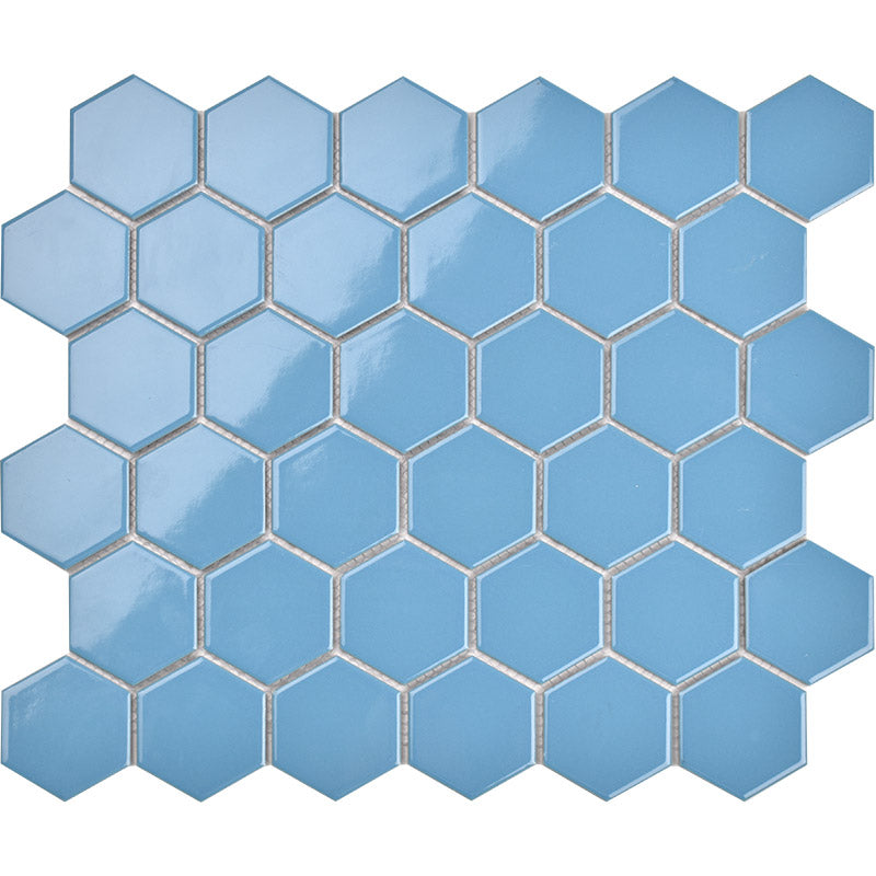 Modern Hexagon Black Ceramic Mosaic Tile Antibacterial