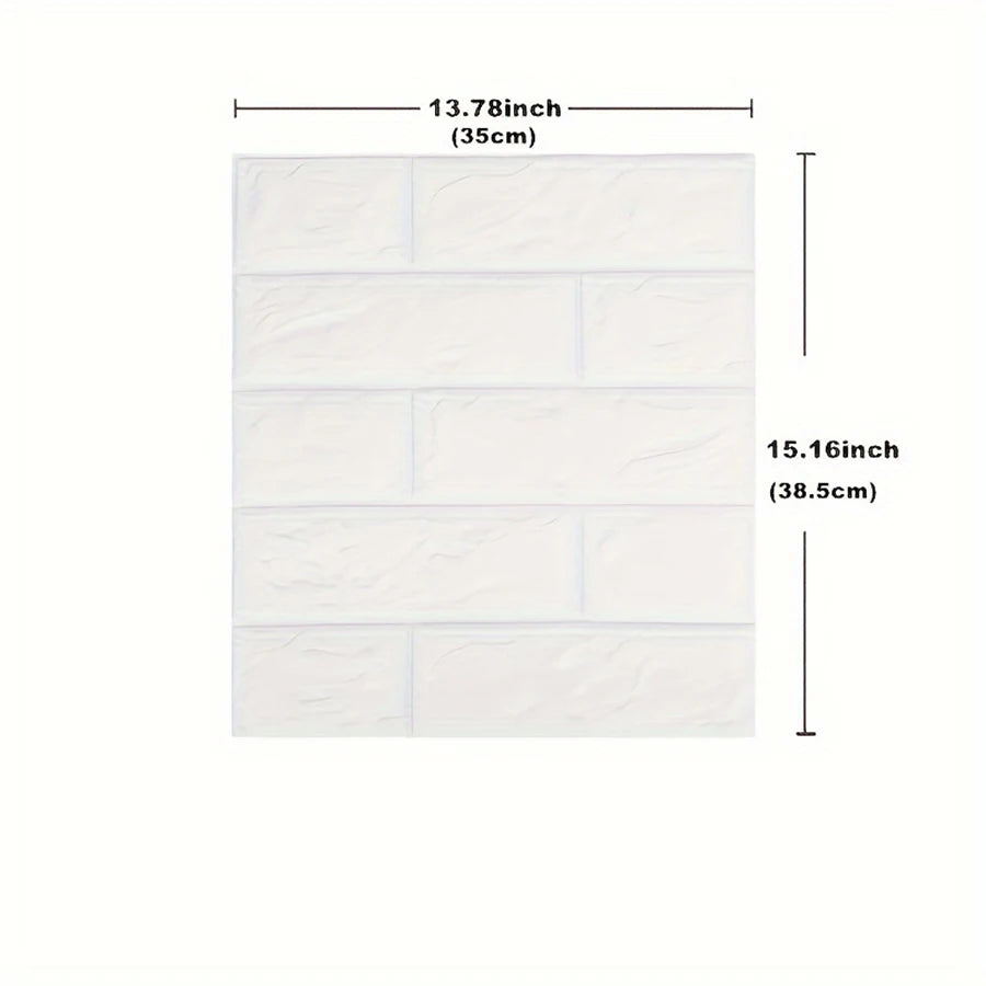 Waterproof 3D Faux Brick Wallpaper 40 Pieces