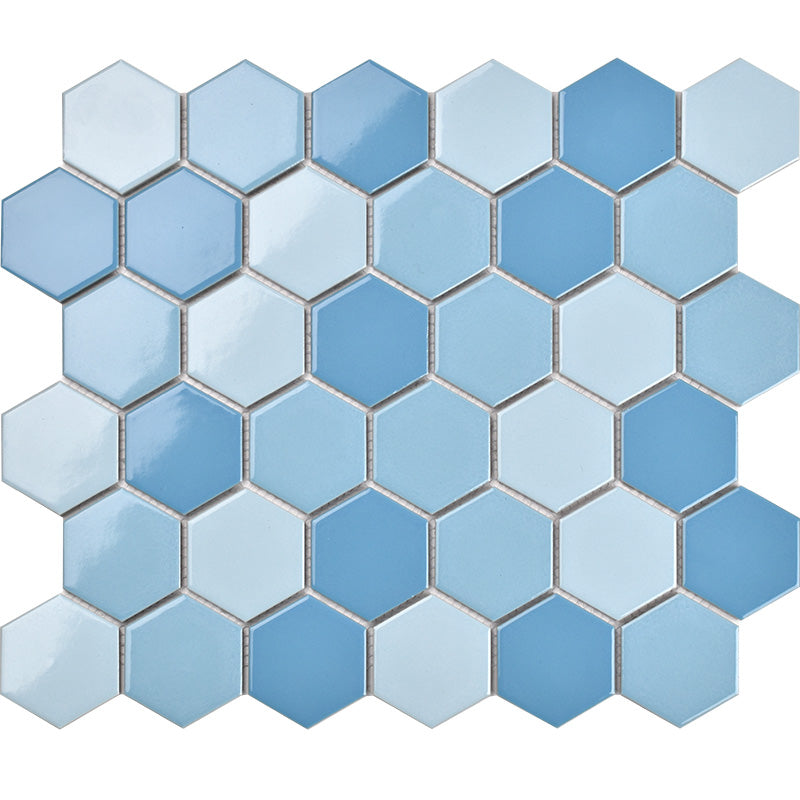 Modern Hexagon Black Ceramic Mosaic Tile Antibacterial