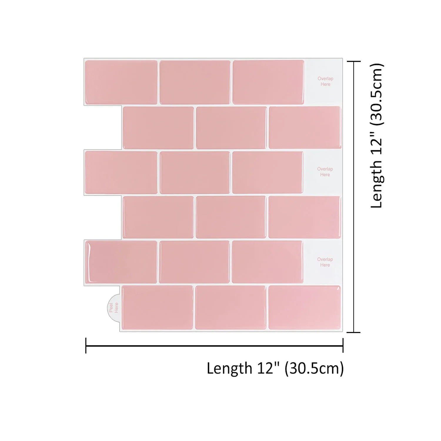 5PCS 3D Wall Tile Stickers Kitchen Backsplash Waterproof Heat Resistant Wallpaper 12x12 Inch Strong Adhesive for Home Decoration