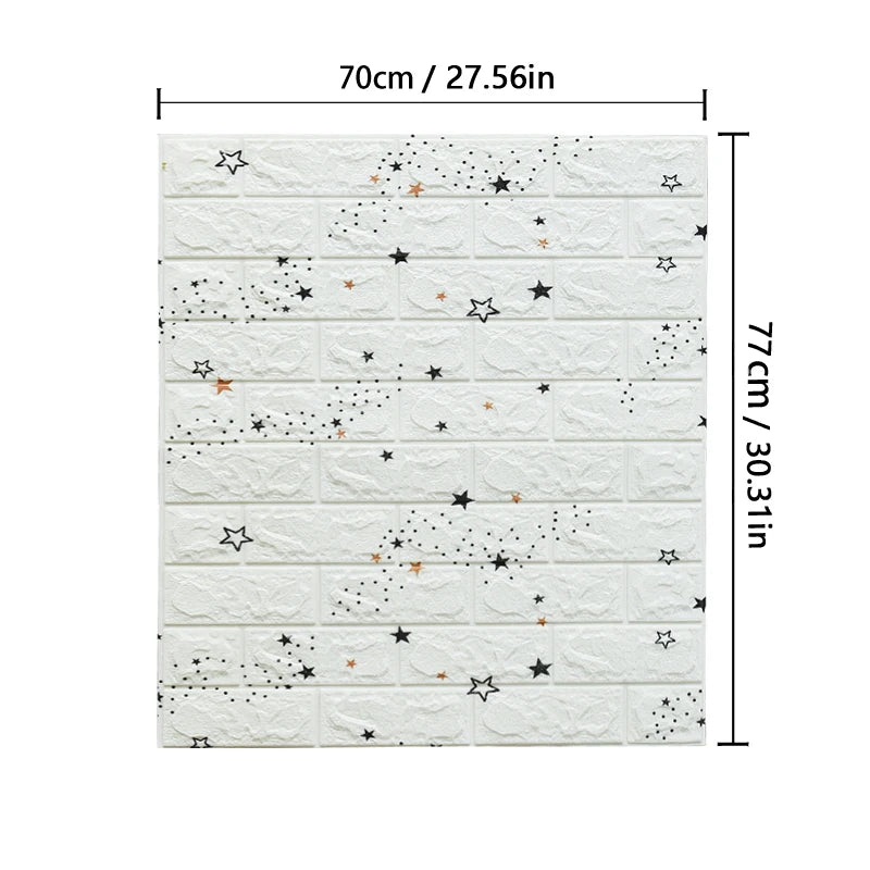 Giấy Dán Tường 3D Chống Nước Retro 77x70cm Phòng Khách