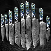 Dao Bếp Damascus VG10 67 Lớp Tay Cầm Vỏ Bào Ngư