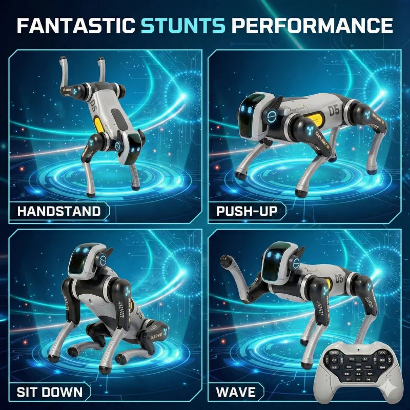 Intelligent AI Bionic Robot Dog Toy Programmable STEM RC Robot Puppy with Voice & Touch Interaction, Stunts, Music & Dance Dog - Daisan Mart