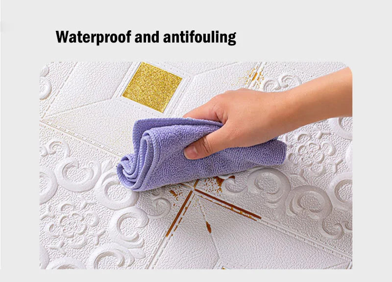 3D Waterproof Foam Tiles 70x70 - Beautiful Decoration