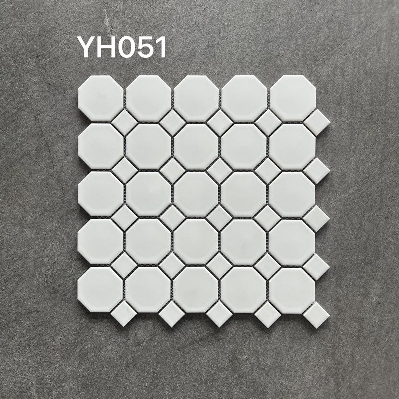 6mm Thick Antibacterial Octagonal Mixed Ceramic Mosaic Tile