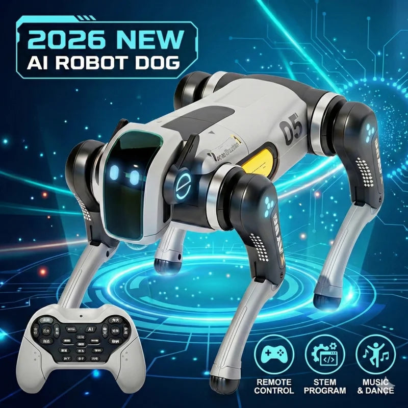 Intelligent AI Bionic Robot Dog Toy Programmable STEM RC Robot Puppy with Voice & Touch Interaction, Stunts, Music & Dance Dog - Daisan Mart