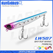 Hunthouse Sinking Pencil Fishing Lure 75mm/8g Bay RUF MANIC Stickbait BKK Hook Hard Lure For Seabass Fish Tackle lw507