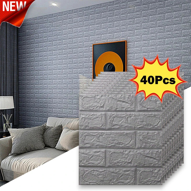 Giấy Dán Tường Gạch Giả Chống Ẩm 40 Tấm 38.5x35cm - Daisan Mart