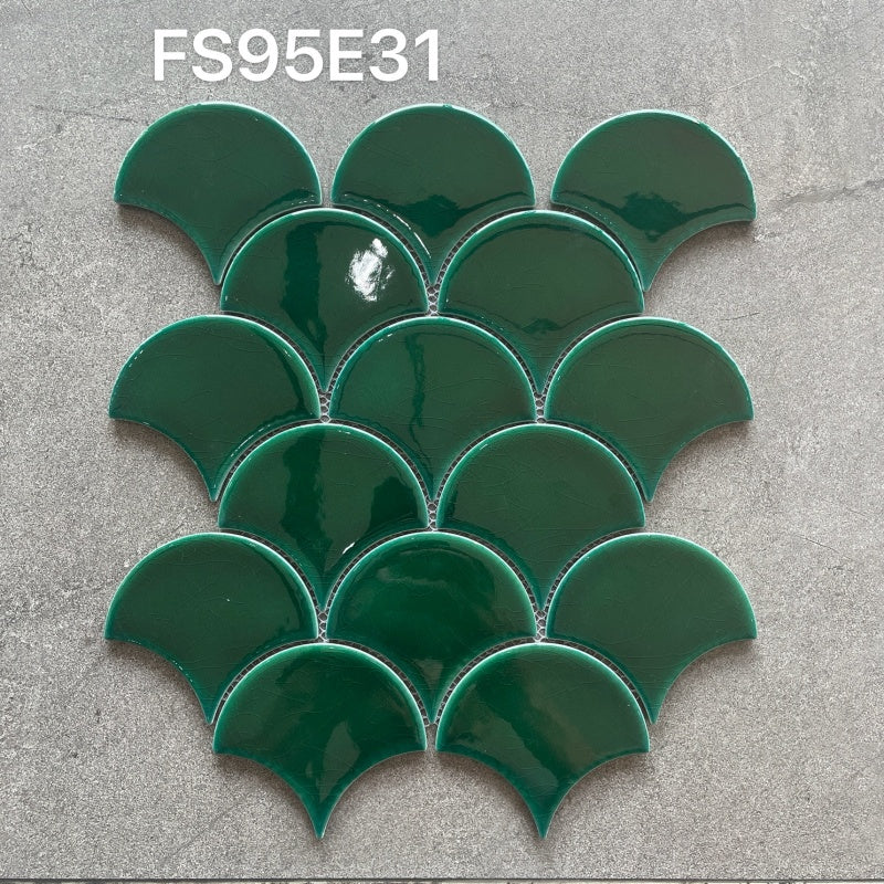 6mm Antibacterial Fireproof Sky Blue Ceramic Mosaic Tile